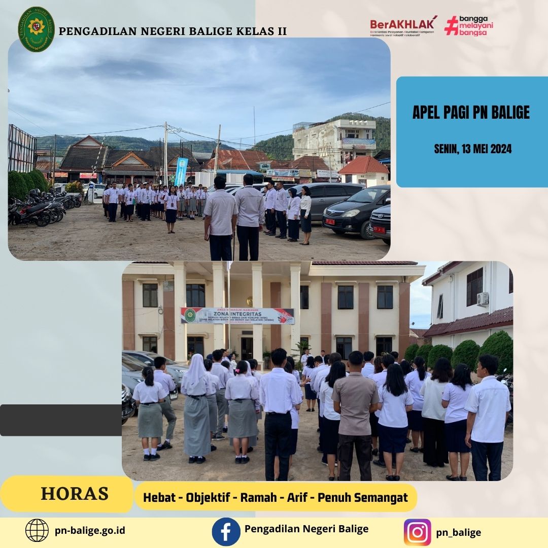 APEL PAGI PN BALIGE PADA HARI SENIN, 13 MEI  2024